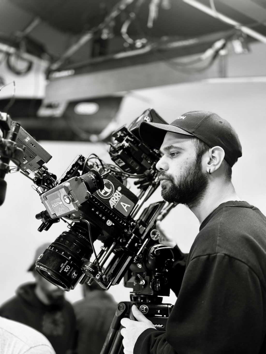 Gaurav Shah operating an ARRI Alexa on set